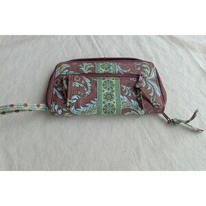 5/$25 Maggie B Wallet Ganz With Green Design Zippered Closure 5x8